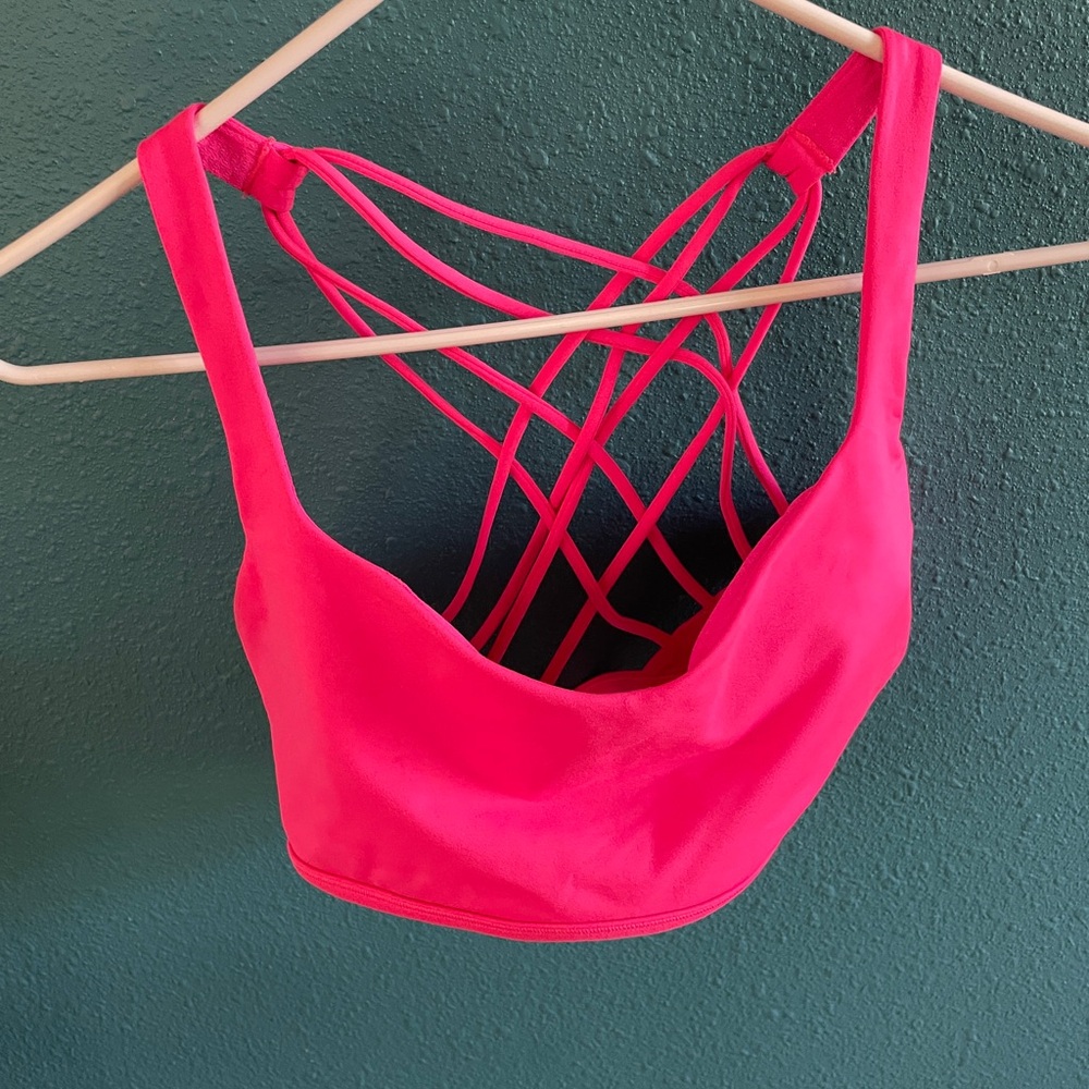 Lululemon Pink Strappy Sports Bra Intimates